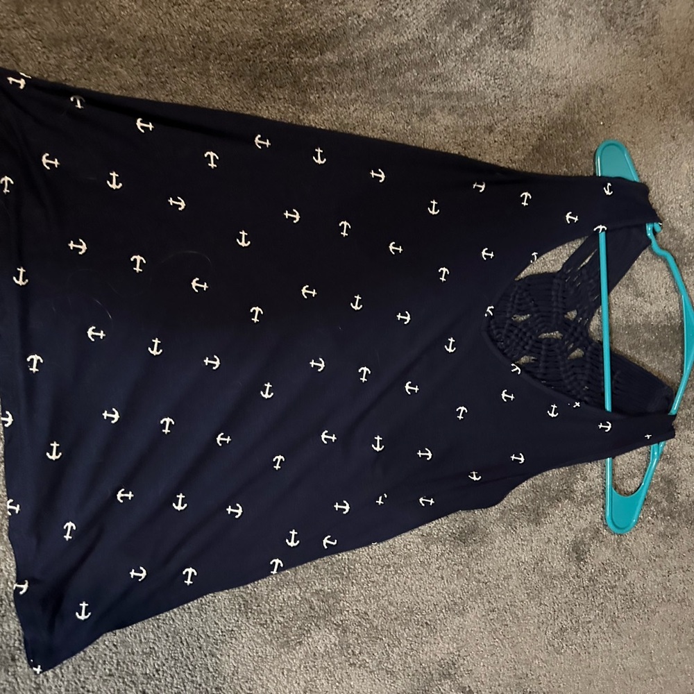 Maurices Navy Anchor Print Tank Top